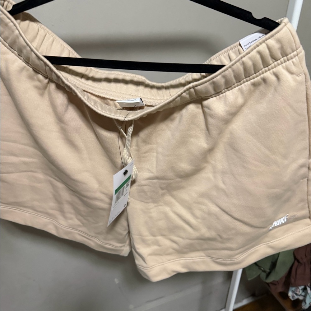 NWT**Nike Light Beige Athletic Shorts with Drawstring